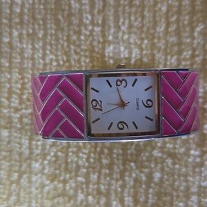Watch- w/Pink Bracelet Style Band.